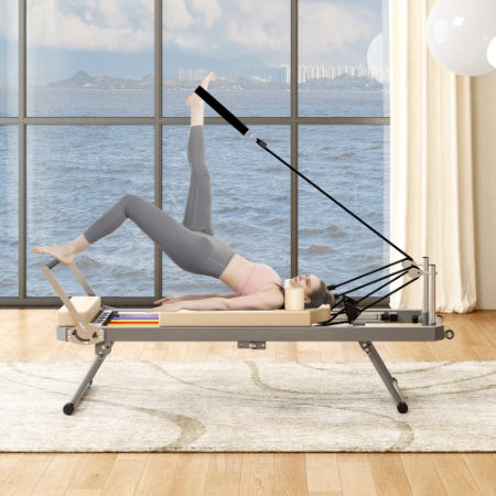 Foldable Pilates Reformer Machine for Home Workouts