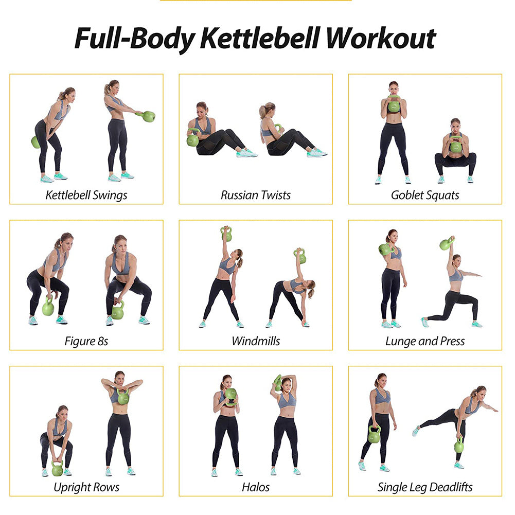 20lbs Kettlebell Set, Strength Training Kettlebells Weight Set For Women, Vinyl Coated Kettle Bell For Home Gym Workout Weight Lifting Equipment, Comfortable Grip Wide Handle Weights