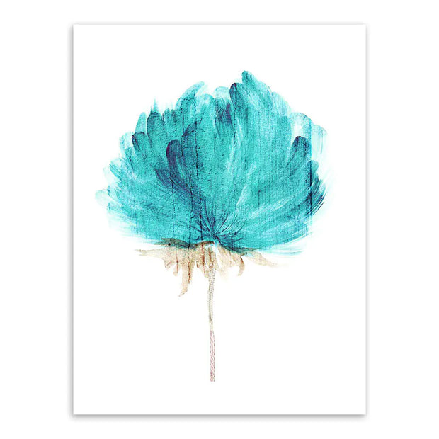 Nordic Floral Canvas Painting - Modern Rose Wall Art