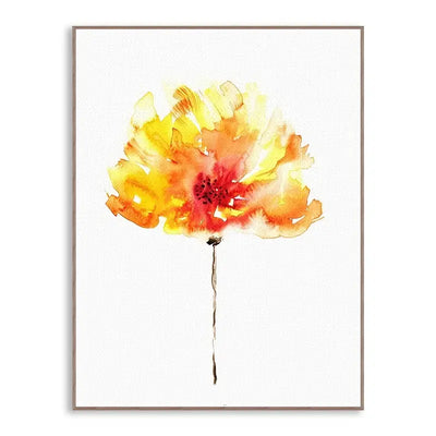Nordic Floral Canvas Painting - Modern Rose Wall Art