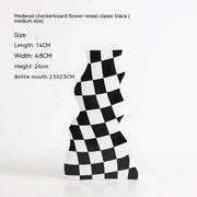 Chessboard Grid Ceramic Vase