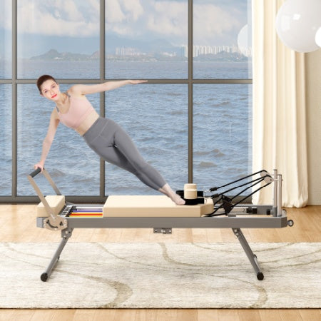Foldable Pilates Reformer Machine for Home Workouts