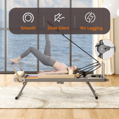Foldable Pilates Reformer Machine for Home Workouts