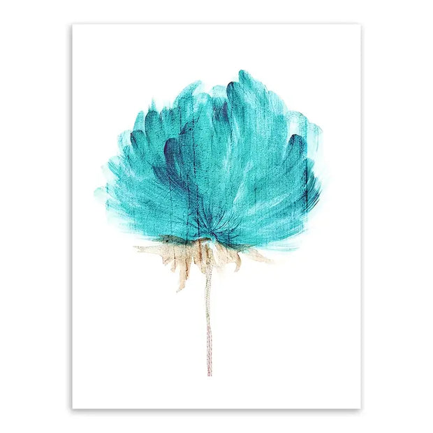 Nordic Floral Canvas Painting - Modern Rose Wall Art