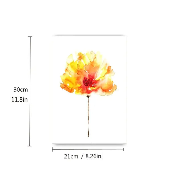 Nordic Floral Canvas Painting - Modern Rose Wall Art