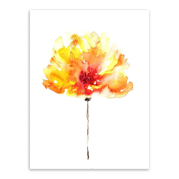 Nordic Floral Canvas Painting - Modern Rose Wall Art