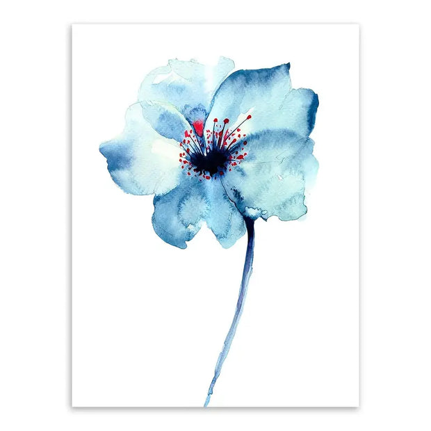 Nordic Floral Canvas Painting - Modern Rose Wall Art
